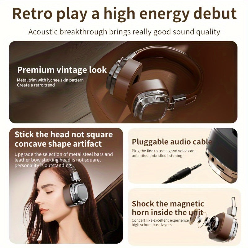 Wireless Over-Ear Headphones with HD Stereo Sound, Deep Bass & 20H Playtime