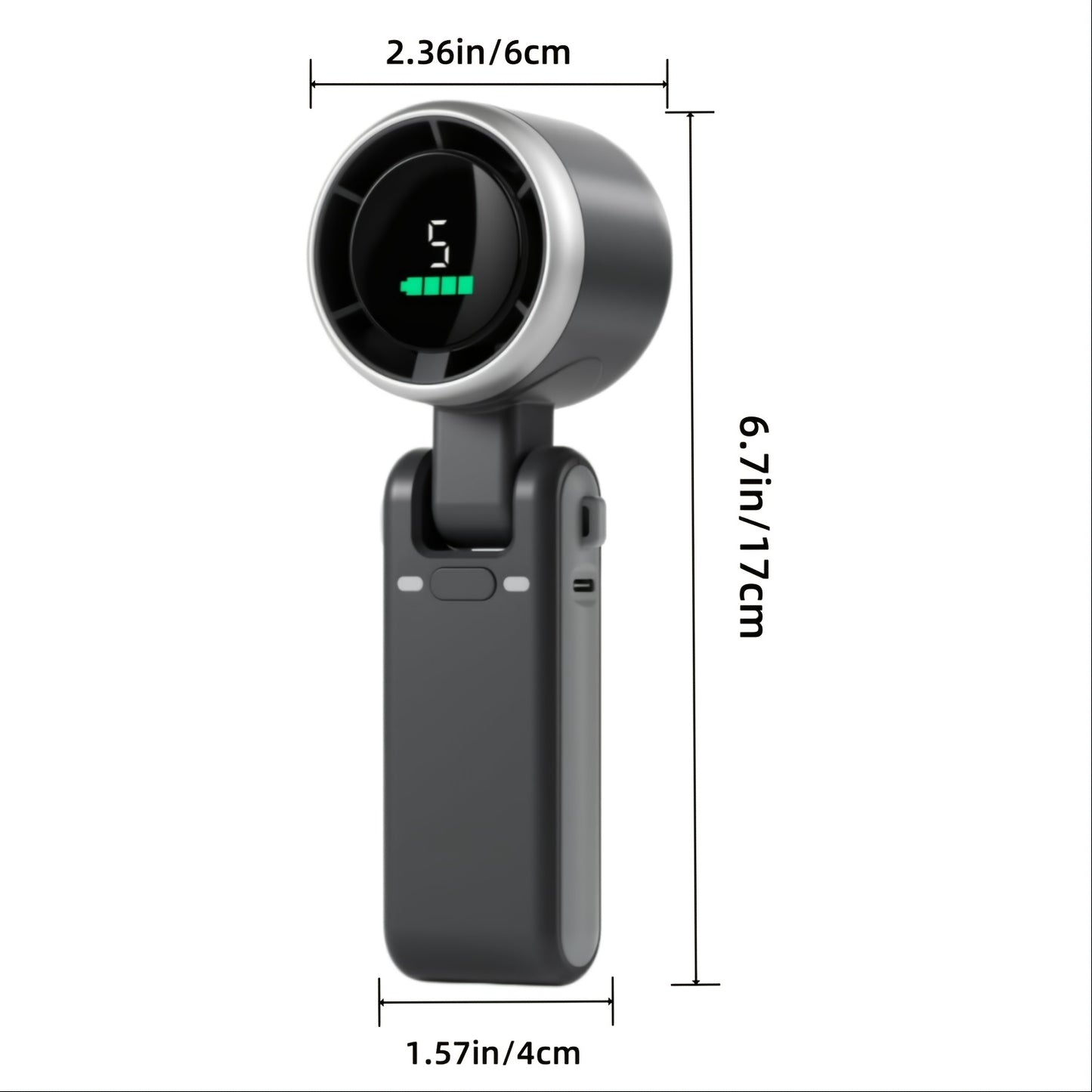 Portable Foldable Handheld Fan – USB Rechargeable, 5-Speed, Long Battery Life (3600mAh)