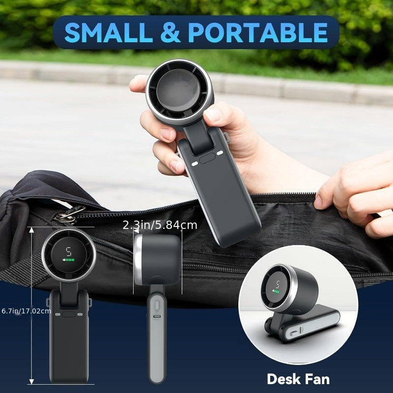 3-in-1 Portable Turbine Mini Fan – Handheld, Desk & Neck Fan
