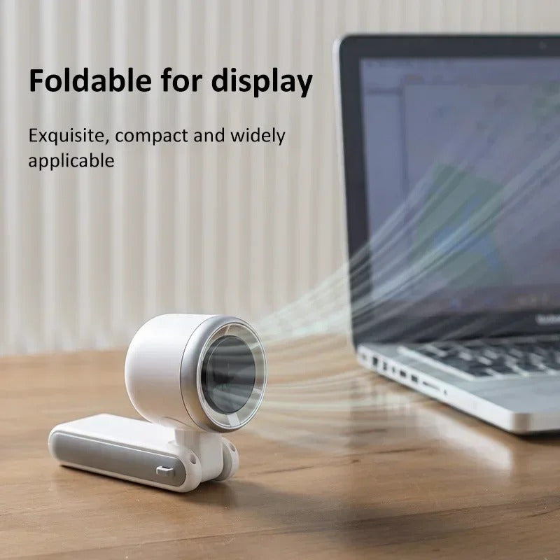 Ultra Powerful Portable Handheld Turbo Fan – 5-Speed USB Rechargeable, 12-Hour Runtime, Foldable & Compact