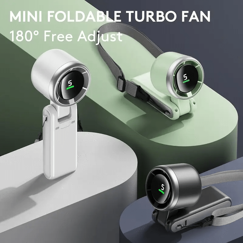 3-in-1 Portable Turbine Mini Fan – Handheld, Desk & Neck Fan