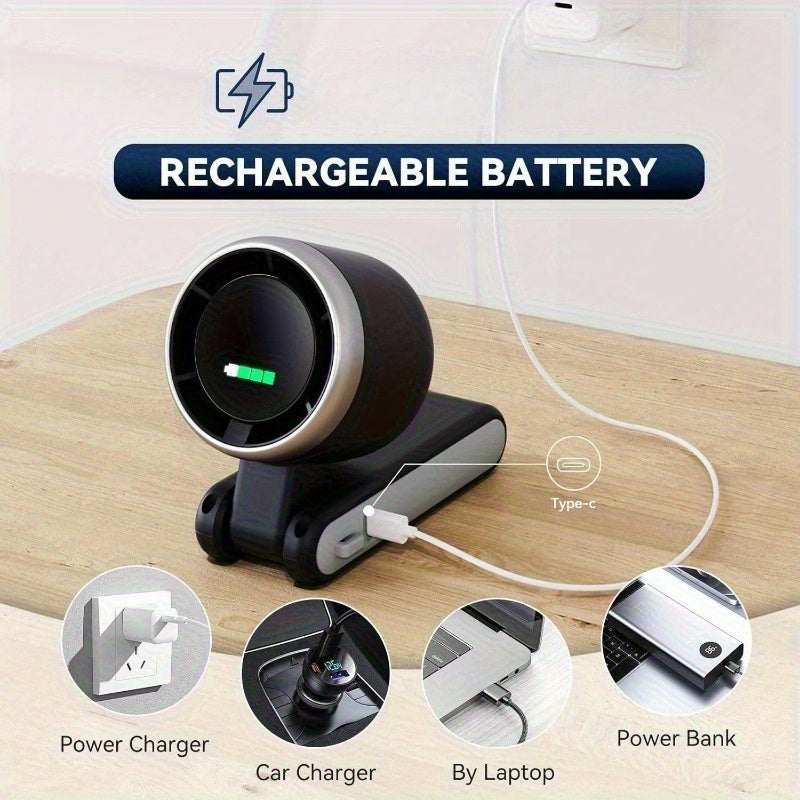 3-in-1 Portable Turbine Mini Fan – Handheld, Desk & Neck Fan