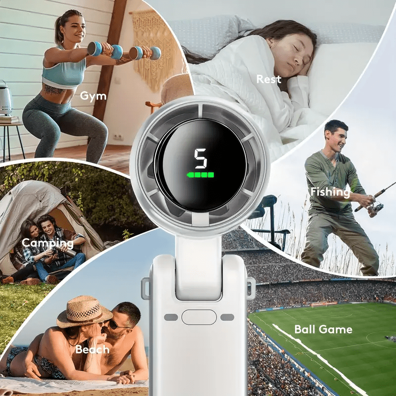 3-in-1 Portable Turbine Mini Fan – Handheld, Desk & Neck Fan
