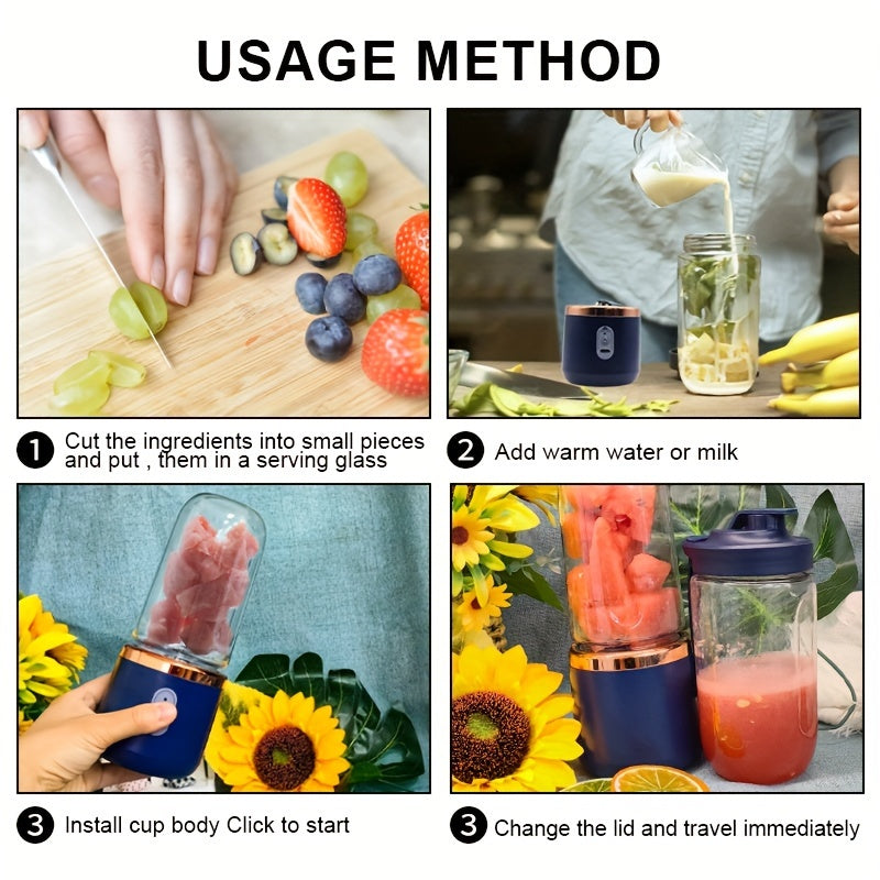 Portable Multi-Function Juicer – Rechargeable Compact Juicing Cup for Home & Travel